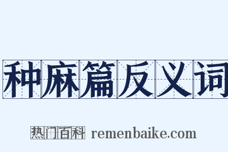 种麻篇反义词是什么意思的图片